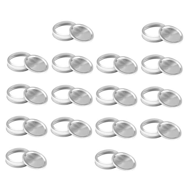 24pcs Jar Airtight Lid Regular Mouth Canning Lids Bulk Wide Mouth Jar Lids Airtight Jar Seal Lids Canning Jar Rings Jar Cap Jar Lid Sealing Rings Silver Tinplate