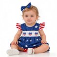thumbnail image 4 of HAYIMI Outfit Sets Independence Day Baby Girl Outfit Sleeveless O-Neck Star Dress With Patriotic Heart Embroidery Bodysuit Romper Summer Lightweight Clothes Sets Versatile for Play, 4 of 6