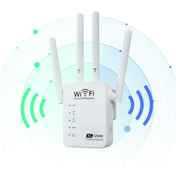 YMTQ Wifi Amplifier Clearance Wifi Extender Wifi Booster 1200Mbps Wifi Amplifier Wifi Range Extender Dual Band Wifi Router Repeater for Home 2.4Ghz & 5Ghz White