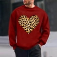 thumbnail image 2 of Mens Valentines Day Sweatshirts Love Heart Printed Graphic Casual Loose Long Sleeve Crewneck Pullover Shirts Top (XL, Red), 2 of 6