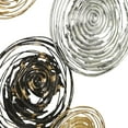 thumbnail image 5 of DecMode Gold Metal Plate Wall Decor with Textured Pattern, 5 of 9