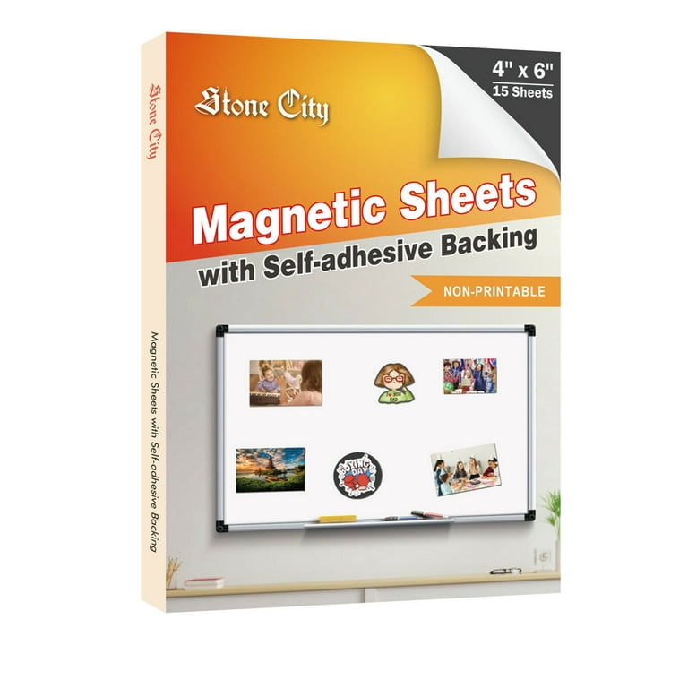 14 Pack Magnetic Sheet with Adhesive, 3.7 x 5.7 Adhesive Magnetic Sheets,  C