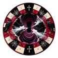 thumbnail image 2 of 3d Halloween Rugs Optical Illusion Rug Round Skeleton Vortex Design, 3d Haunted Staircase Round Rug Series, Non Slip Polyester Floor Mat, Entryway Decor, Black, 1 Pack, 2 of 7