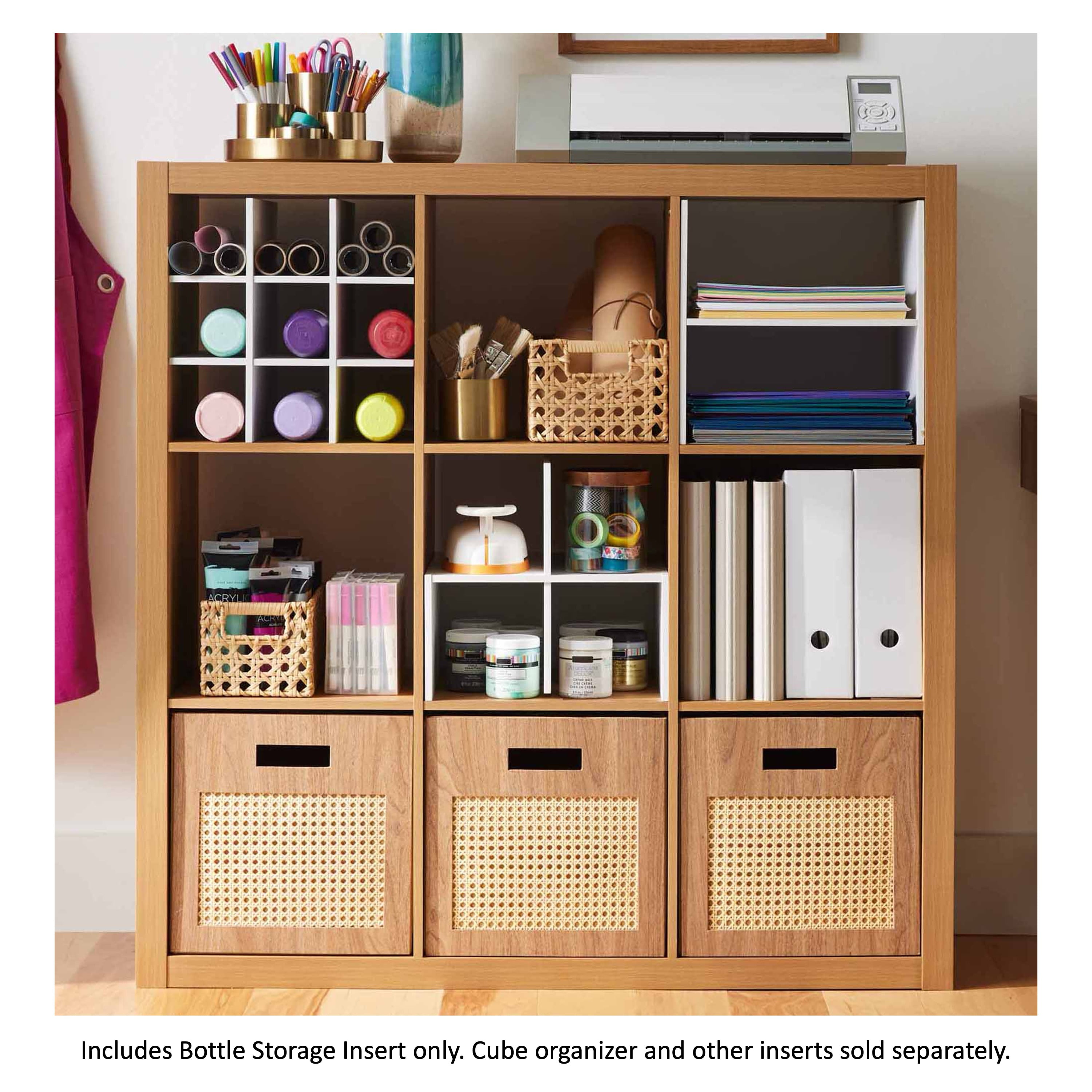 (4 pack) Better Homes & Gardens Bottle Storage Insert for Cube Organizers, White Texture