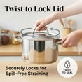 thumbnail image 6 of Stainless Steel Pasta Pot with Locking Strainer Lid, 5.5 Quart Large Capacity, Twist & Lock for Easy Drain, no Colander needed, Dishwasher Safe, 6 of 6