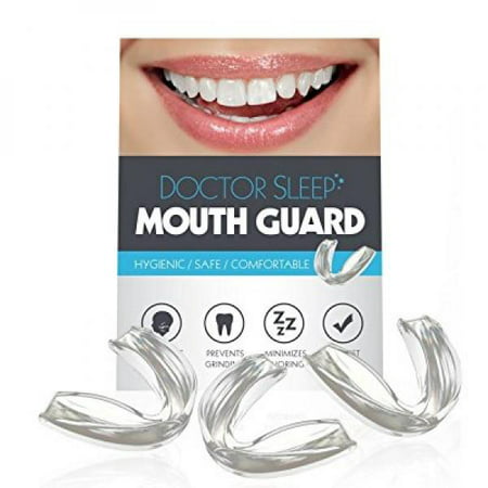 DOCTOR SLEEP Dental Guard- Eliminate TMJ, Bruxism, Teeth Grinding & Clenching! Includes Three Custom Fit Professional Mouth