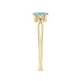 thumbnail image 3 of ANGARA Natural Solitaire Aquamarine Split Shank Ring with Trio Diamonds in 14K Yellow Gold for Women (Size-6x4mm) | March Birthstone, Anniversary, Jewelry Gift for Women | Natural Aquamarine Ring, 3 of 9