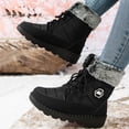 thumbnail image 3 of Unisex Lace Up Winter Snow Boots Comfortable Wide Width Platform Non Slip Mid Calf Hiking Boots, 3 of 8