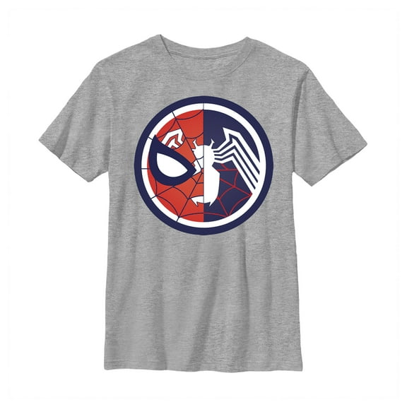 Boy's Marvel Spider-Man Venom Split Circle Graphic Tee Athletic Heather Medium
