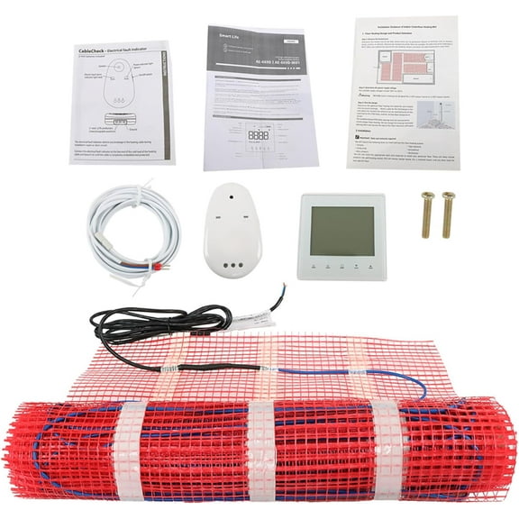 15 Sqft Floor Heat Mat Kit 120V Electric Floor Heating System Fit for Indoor Places Such As Homes, Offices, Schools, etc