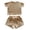 1-Khaki1801, variant on WOYY Toddler Girls Cotton Linen Outfits Short Sleeves T-Shirt & Shorts Set, Sizes 4-5T