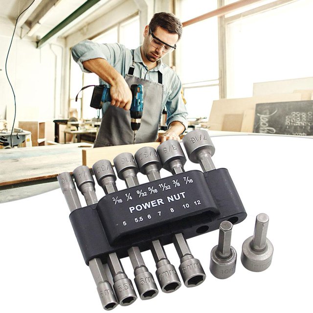 14 Uds. Llave de manga fuerte mango Hexagonal tornillo manga brocas neumáticas