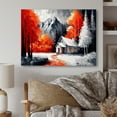 thumbnail image 2 of Designart Monochrome Orange Cottage In Winter II Canvas Wall Art, 2 of 5
