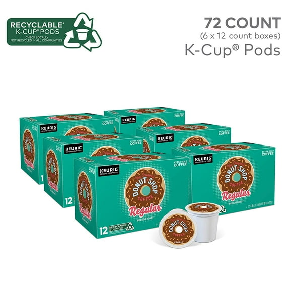 The Original Donut Shop Keurig Single-Serve K-Cup Pods, Regular Medium Roast Coffee, 72 Count