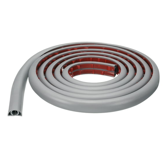 Uxcell 8ft Cord Cover Floor W0.3"xH0.3" Hide Extension Cable Wire Covers Grey