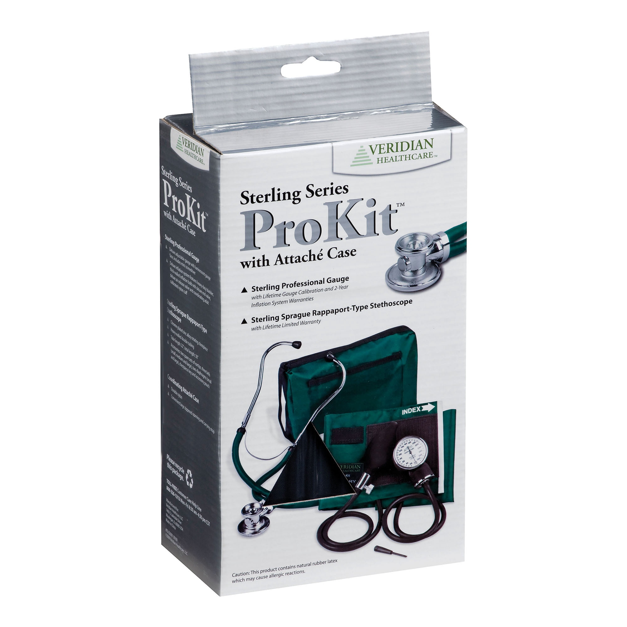 Veridian Adult Black Pocket Aneroid Reusable Aneroid / Stethoscope Set 2-Tubes 02-12601 1 Each