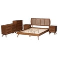 thumbnail image 2 of Baxton Studio Asami Brown Wood and Woven Rattan King Size 5-Piece Bedroom Set, 2 of 15