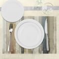 thumbnail image 3 of Ambesonne Striped Place Mats Set of 4, Rustic Farmhouse Backdrop, Standard Size, Eggshell Sea Blue Khaki, 3 of 5