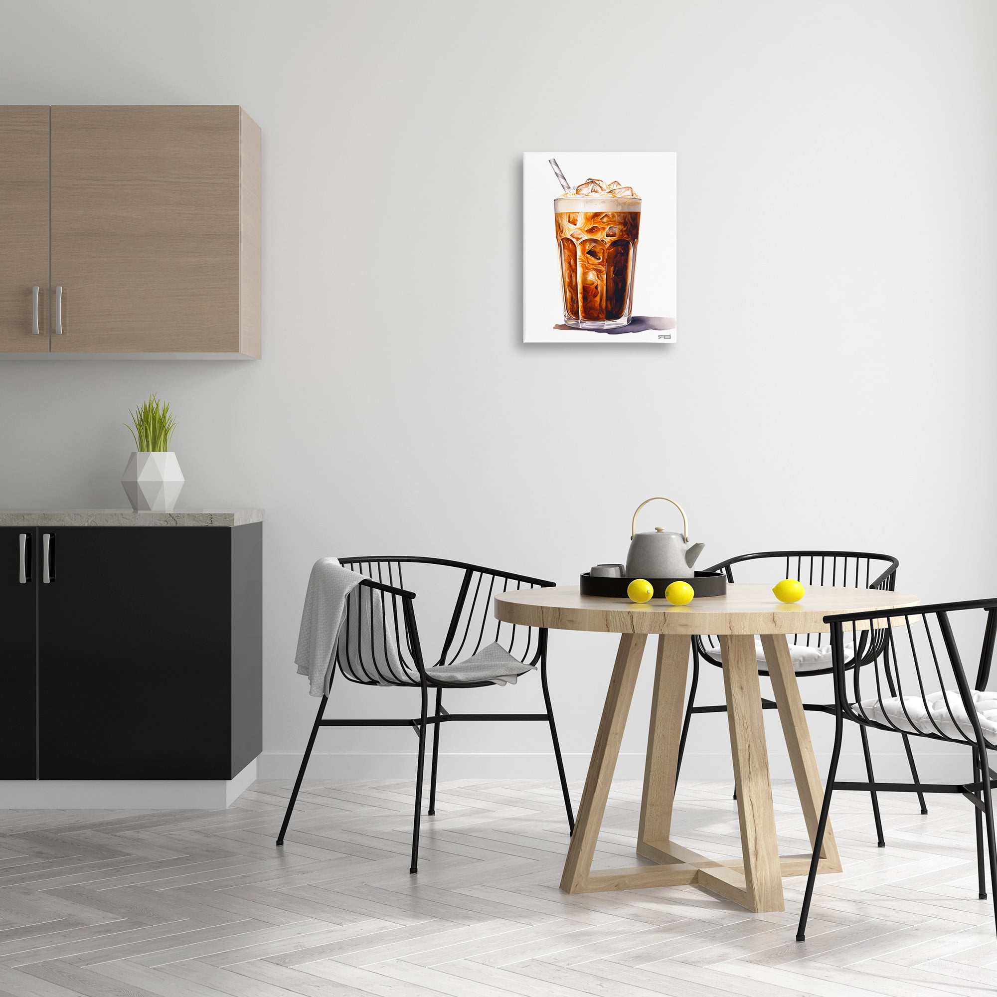 Stupell Industries Swirled Iced Coffee Food & Beverage Painting Gallery Wrapped Canvas Art Print Wall Art, 16 x 20