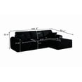 thumbnail image 5 of Muumblus 109" Oversized L-Shaped Modular Sectional Sofa with Movable Chaise, Boneless Corduroy Cloud Couch for Living Room, Black (Right Facing Chaise), 5 of 5