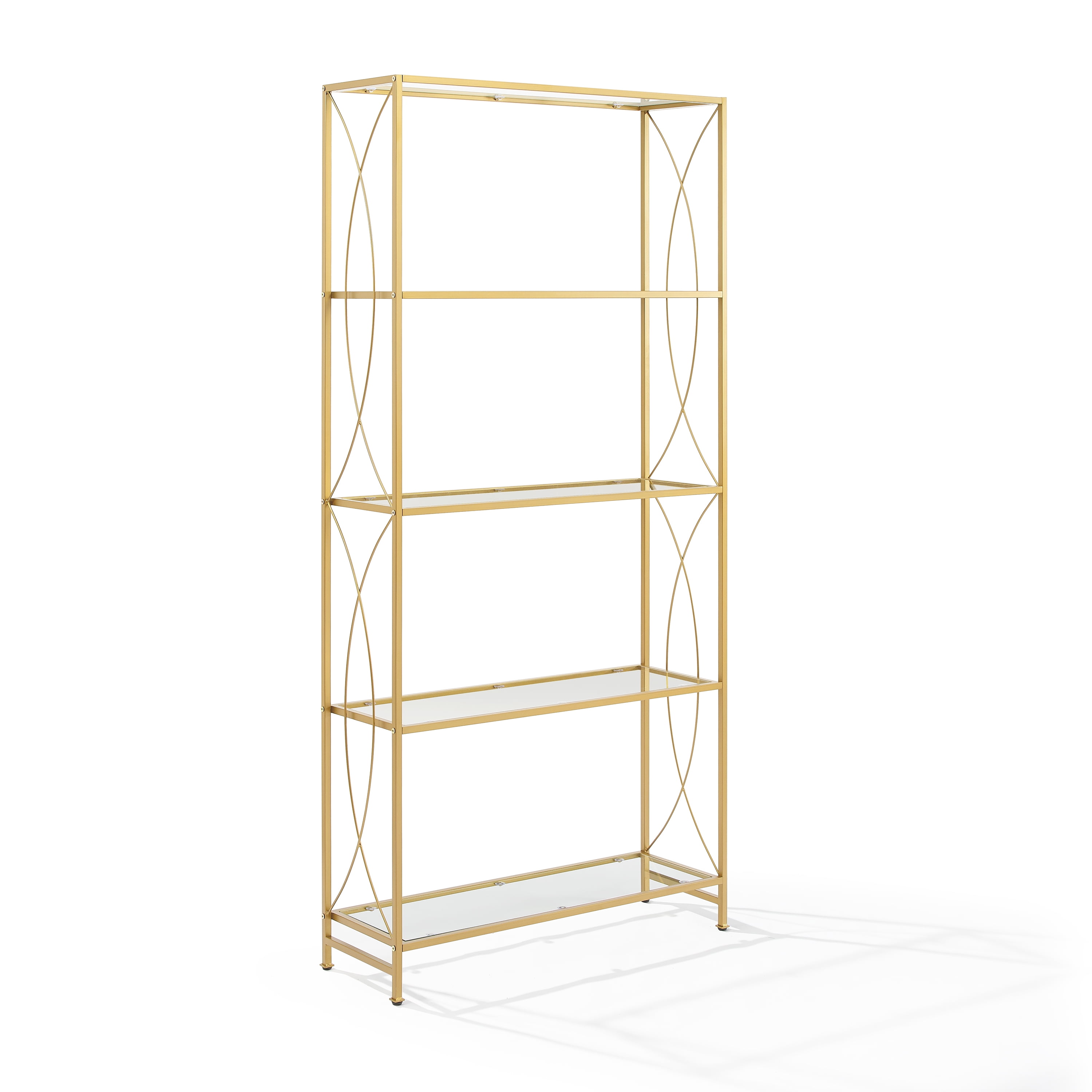 Crosley Furniture Helena Bookshelf with Glass Shelves, Bookcase Storage
