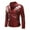 Red, variant on Men's Cardigan Zip-Up Jacket Winter Long-sleeved Leather Motorcycle Jacket Zipper Coat Hoodless Faux Leather Outwear Jackets
