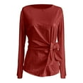 thumbnail image 5 of Womens Shirts Sequins Tops for Women Red Long Sleeve Sparkly Top Glitter Tops Evening Tops Holiday Outfits for Women, 5 of 5