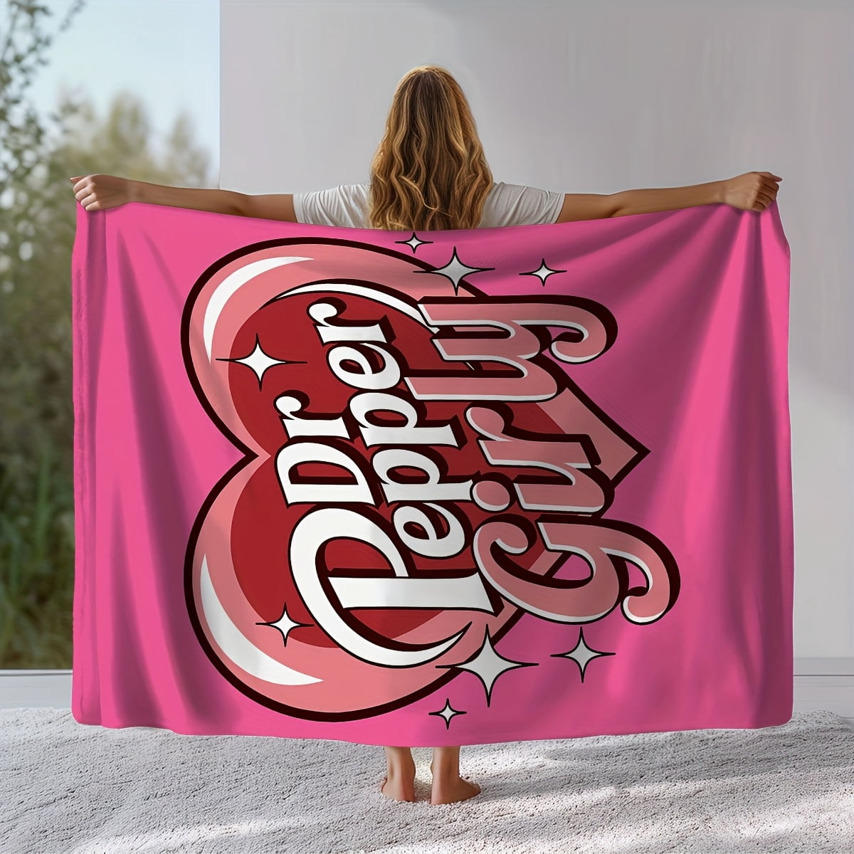 Dr Pepper Sweet Heart Pink Limited Edition Flannel Blanket Soft Warm Nap Throw Sofa Office Bed Camping Travel All Season Bed Accessory Blanket Office Nap Blanket Throw Blanket All Season