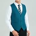 thumbnail image 6 of Men's Formal Suit Vest Casual Dress Waistcoat Business Prom Wedding Tuxedo Vests Solid Color M, 6 of 7