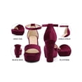 thumbnail image 4 of BLISSFUL STEP Platform Open Toe Chunky High Heels Sandals for Women Burgundy (Size 8.5), 4 of 7