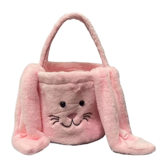 Bolsa de transporte ligera para dulces de Pascua, cesta de regalo con huevos decorativos y contenedor de almacenamiento. Rosa