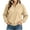 AA01-Khaki-Sweatshirt, variant on Quarter Button Henley Sweatshirts for Women Casual Stand Collar Long Raglan Sleeve Tops Trendy Solid Color Daily Pullover L