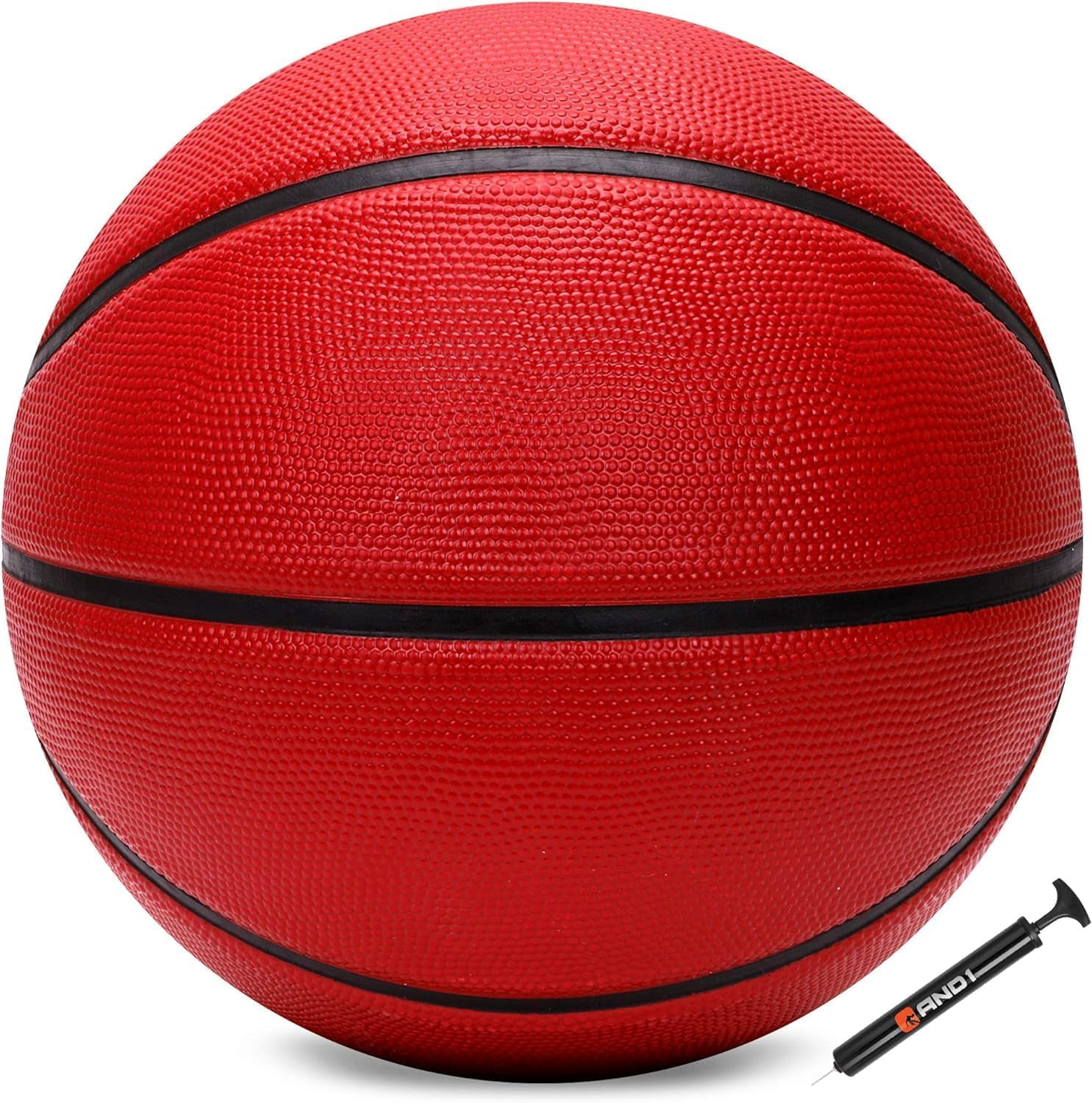 AND1 Fantom Rubber Basketball: Official Regulation Size 7 (29.5 inches), Deep Channel Construction, Indoor/Outdoor Use