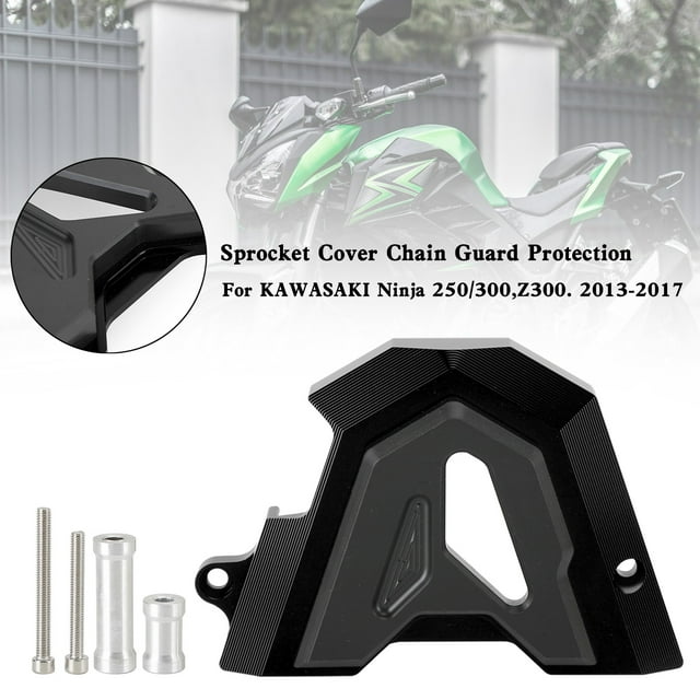 Front Sprocket Cover Chain Guard For KAWASAKI Ninja 250 300 Z300 2013-2017 Black