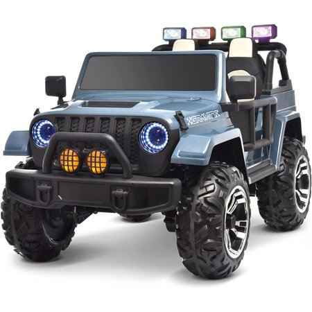 Joywhale 24V 2 Seater Kids Ride on Truck, with 4x75W Powerful Engine, Leather Seat, EVA Wheels, Remote Control, Suspension & Car Cover, Pro