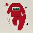 thumbnail image 2 of NAFUU Girls Fall Clothing Set Baby Girl Clothes Outfits Long Sleeve Pullover Tops And Pants With Holiday Embroidery Christmas Party Wear Leisure Versatile 3-6 Months, 2 of 4
