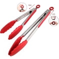 thumbnail image 4 of 2 Pack Silicone And Stainless Steel Bbq Tongs Heavy Duty Bbq Kitchen Tongs, 4 of 5