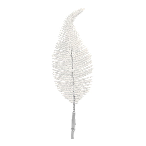 Wosthever Adorno de plumas de Navidad de plástico de 6 piezas, adorno extraíble para fiestas en la sala de estar, accesorios de decoración para Kits de decoración para fiestas Blanco Wosthever HA002320-04