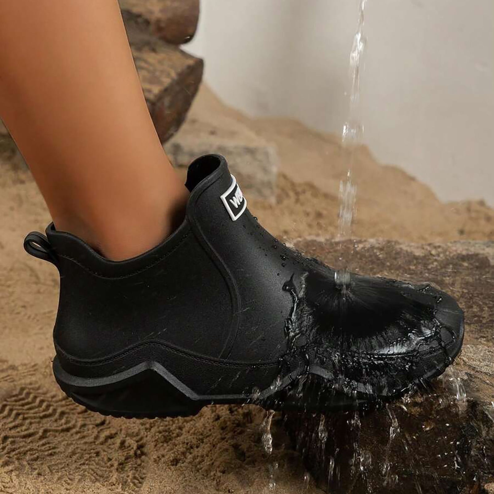 YLYL Womens Mens Rain Boots Waterproof Rubber Chelsea Shoes Outdoor Walking Water Shoes Ankle Boots