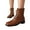 Brown, variant on Square Toe Motorcycle Boots for Women Low Heel Lace up Casual Short Riding Boots Booties
