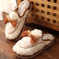 thumbnail image 4 of JeashCHAT Clearance Slip On Slide Sandals for Women Home Women's Cotton Slippers Home Cotton Slippers Plush Slippers (Beige), 4 of 8