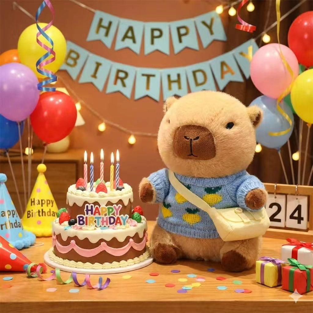 Dress-Up Capybara Plush Toy, 10.2 in Capybara Stuffed Animal with 8/9/10 Clothes & Accessories , Soft Plushie Gift for Kids