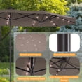 thumbnail image 4 of ACEGOSES 13x7.2Ft Large LED Double-Sided Rectangular Outdoor Patio Market Umbrella with Crank, Solar Panel, Taupe, 4 of 7