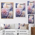 thumbnail image 4 of Designart "Minimalist Purple And White Mums Painting" Mums Floater Framed Wall Art Living Room, 4 of 5