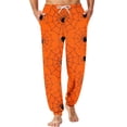 thumbnail image 2 of Mens Halloween Pajamas Cute Pumpkin Ghost Lounge Print Pj Pants Hallowmas Drawstring Lightweight Soft Sleep Pants For Men, 2 of 5
