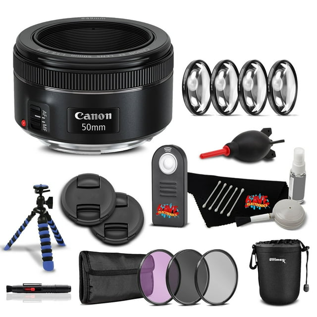 Canon EF 50mm f/1.8 STM Lens Professional Kit International Model Bundle(International Model)