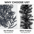thumbnail image 6 of 6FT PE Black Halloween Garland 55 Branches Bendable Hangable for Mantel Decor Front Door Stair Railing Window Table Centerpiece Thanksgiving Christmas Garlands, 6 of 11