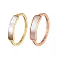 thumbnail image 3 of Women Ring Stainless Steel Gold Rose Gold Female White Shell Fashion Ring Sz 6-9, 3 of 5