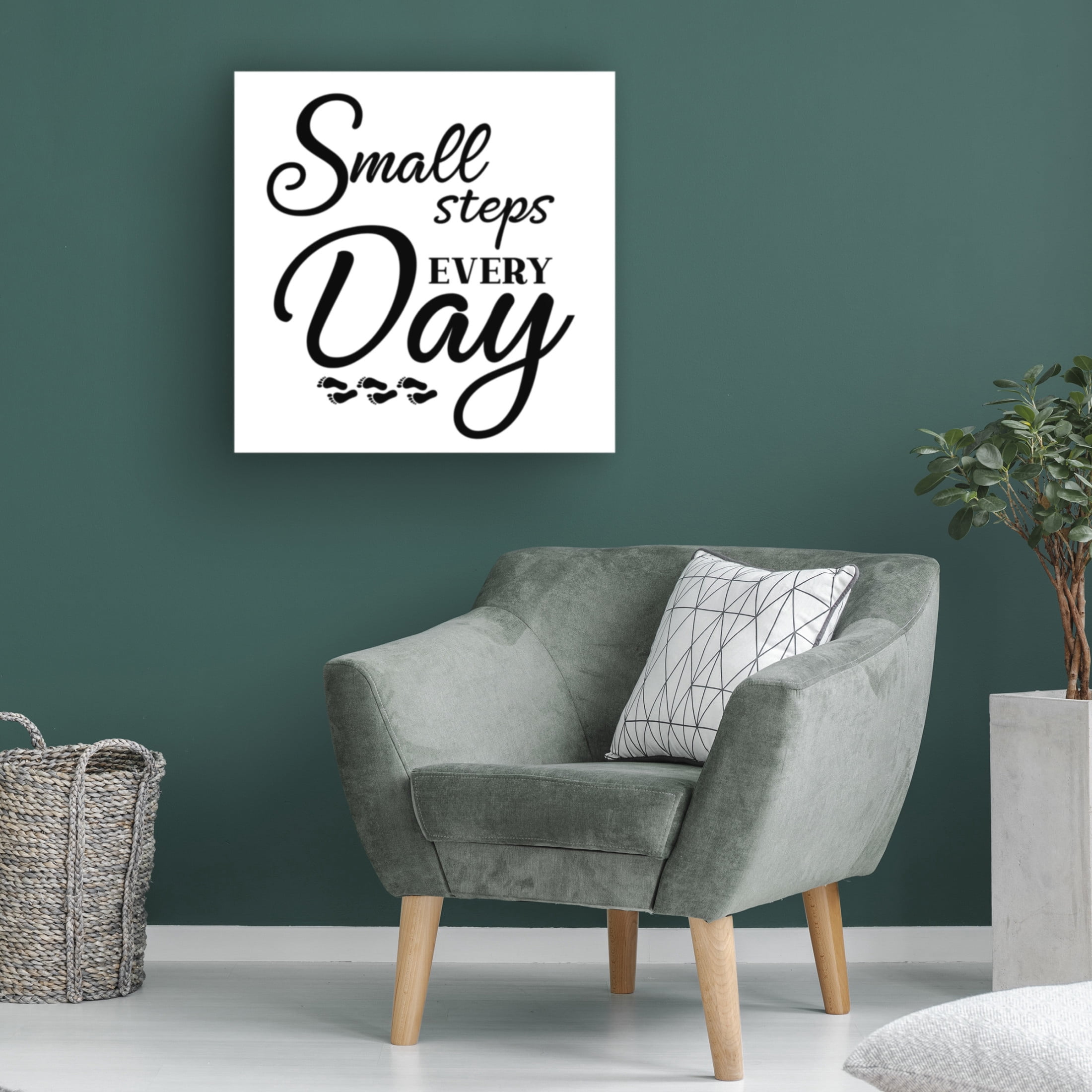 Canvas Wall Art - Jean Plout 'Good Vibes Typography D' Wall Art for Living Room, Bedroom, or Office Décor by Trademark Fine Art - 18 x 18 Inches