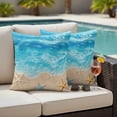 thumbnail image 4 of Summer Beach Outdoor Pillow Covers Pack of 2 Blue Ocean Wave Starfish Seaside Sand Scenery Waterproof Throw Pillow Covers Decorative Cushion Cases for Patio Garden Tent Balcony Couch 20x20 inch, 4 of 9